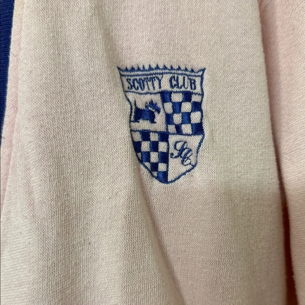 Pink Cardigan with Blue Accents 1990’s vintage